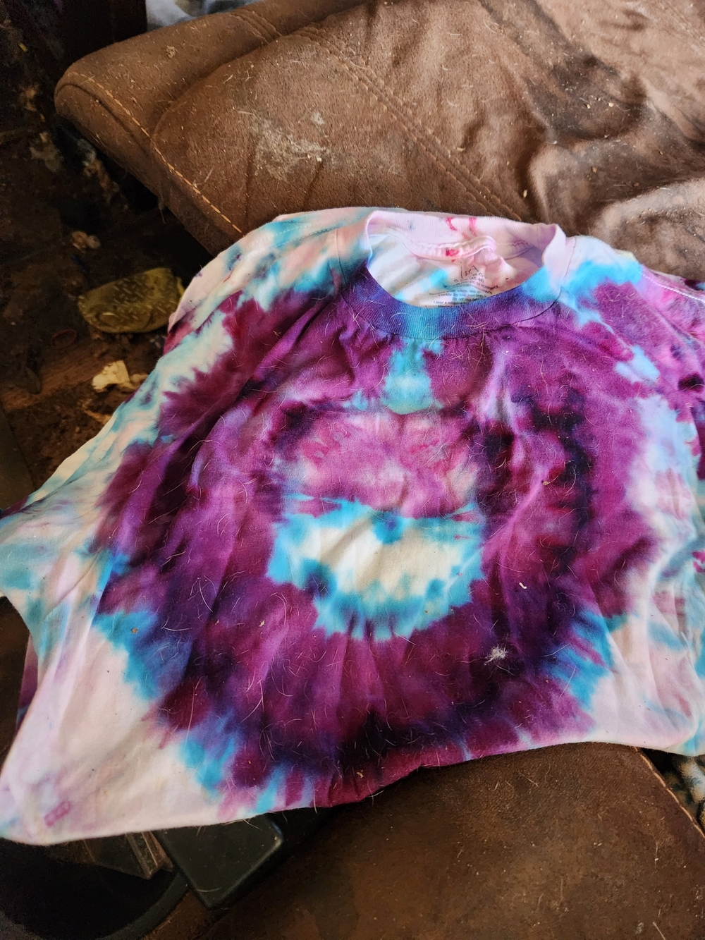 H&M Purple and Blue Tie-Dye Short Sleeve Tee